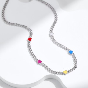 925 Sterling Silver Dopamine Heart Choker 80100084