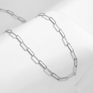 925 Sterling Silver Hammered Irregular Chain Necklace 80100085 925 Sterling Silver Hammered Irregular Chain Necklace 80100085