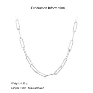 925 Sterling Silver Hammered Irregular Chain Necklace 80100085 925 Sterling Silver Hammered Irregular Chain Necklace 80100085