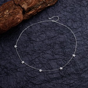 925 Sterling Silver Zircon Star Necklace 80100086