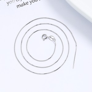 925 Sterling Silver 42cm/47cm Adjustable Box Chain with Pin Chain 80100090