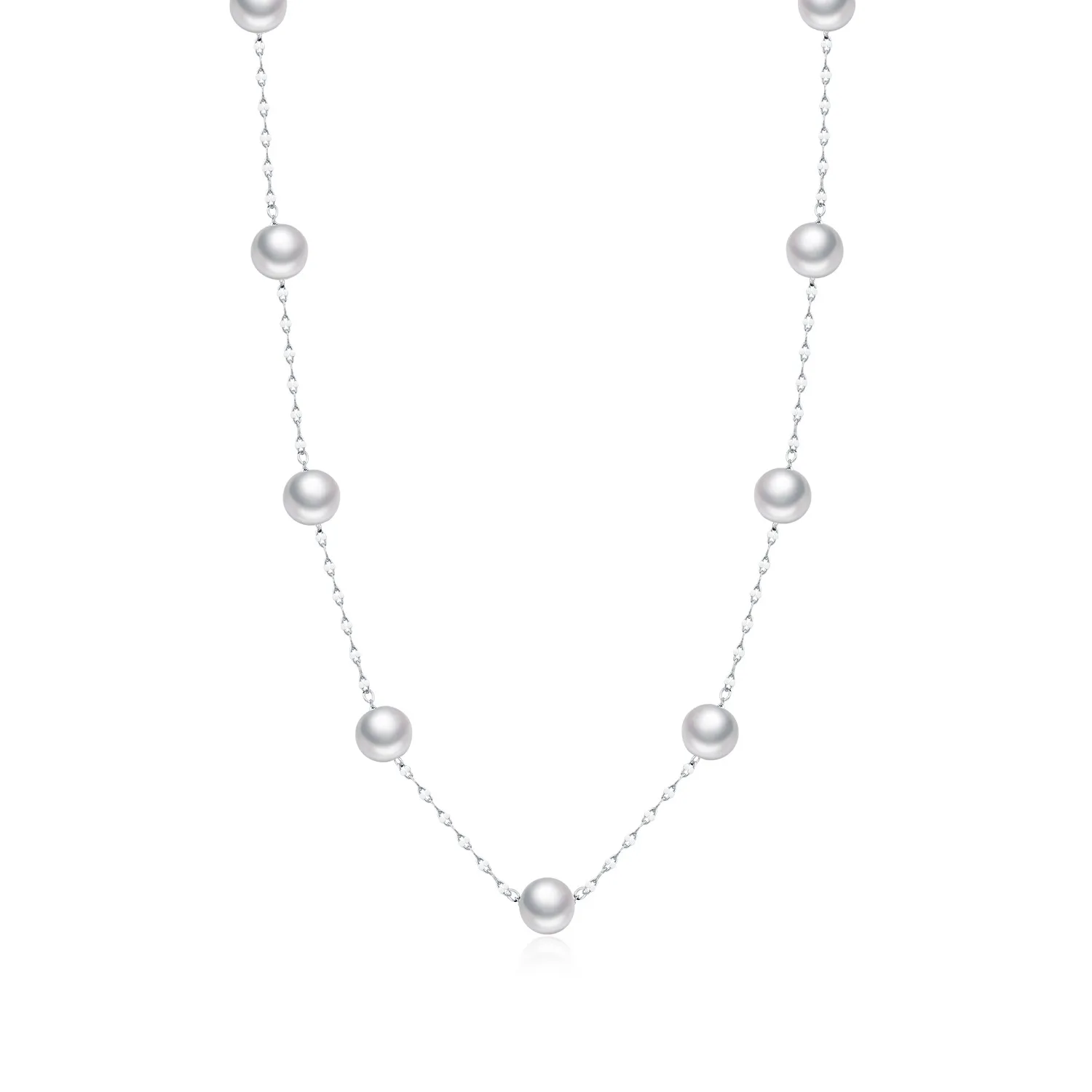 925 Sterling Silver Elegant Pearl Necklace 80100092 925 Sterling Silver Elegant Pearl Necklace 80100092