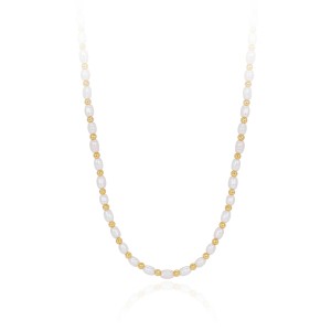 925 Sterling Silver Natural Fresh Water Pearl Necklace 80100093