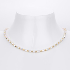 925 Sterling Silver Natural Fresh Water Pearl Necklace 80100093