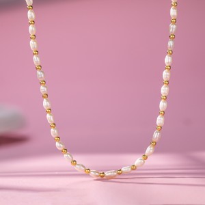 925 Sterling Silver Natural Fresh Water Pearl Necklace 80100093