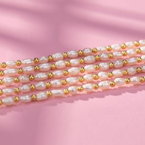 925 Sterling Silver Natural Fresh Water Pearl Necklace 80100093