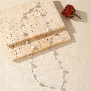 925 Sterling Silver 60cm/90cm Long Pearl Station Necklace 80100095