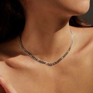925 Sterling Silver 4.8mm Figaro Link Chain Necklace 80100096 925 Sterling Silver 4.8mm Figaro Link Chain Necklace 80100096