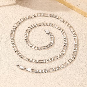 925 Sterling Silver 4.8mm Figaro Link Chain Necklace 80100096 925 Sterling Silver 4.8mm Figaro Link Chain Necklace 80100096