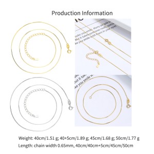 925 Sterling Silver 0.65mm 8-Sided Faceted Snake Chain 80100097 925 Sterling Silver 0.65mm 8-Sided Faceted Snake Chain 80100097