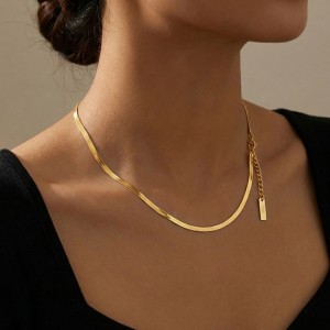 925 Sterling Silver 2mm Flat Snake Chain Necklace 80100098