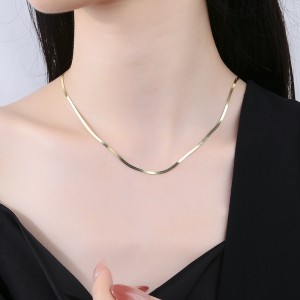 925 Sterling Silver 2mm Flat Snake Chain Necklace 80100098