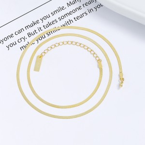 925 Sterling Silver 2mm Flat Snake Chain Necklace 80100098