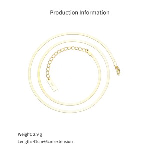 925 Sterling Silver 2mm Flat Snake Chain Necklace 80100098