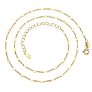 925 Sterling Silver Minimalist Flat Beaded Curb Station Chain 80100099 925 Sterling Silver Minimalist Flat Beaded Curb Station Chain 80100099