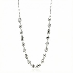 925 Sterling Silver Geometric Concave Bean Choker Necklace 80100101 925 Sterling Silver Geometric Concave Bean Choker Necklace 80100101