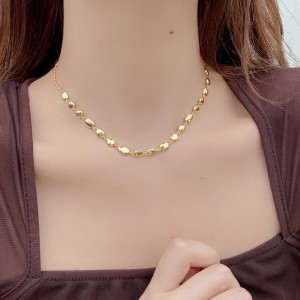 925 Sterling Silver Geometric Concave Bean Choker Necklace 80100101 925 Sterling Silver Geometric Concave Bean Choker Necklace 80100101