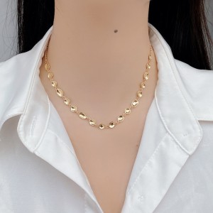 925 Sterling Silver Geometric Concave Bean Choker Necklace 80100101 925 Sterling Silver Geometric Concave Bean Choker Necklace 80100101