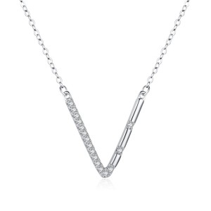 Sterling Silver Zirconia V Necklaces 80200163 Sterling Silver Zirconia V Necklaces 80200163