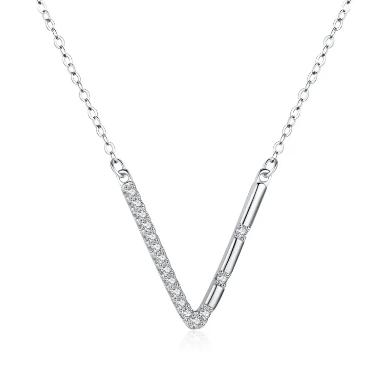 Sterling Silver Zirconia V Necklaces 80200163 Sterling Silver Zirconia V Necklaces 80200163