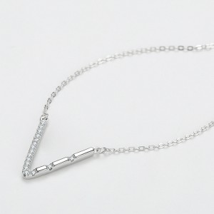 Sterling Silver Zirconia V Necklaces 80200163 Sterling Silver Zirconia V Necklaces 80200163