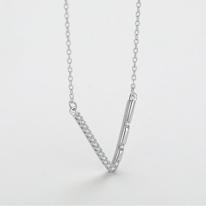 Sterling Silver Zirconia V Necklaces 80200163 Sterling Silver Zirconia V Necklaces 80200163