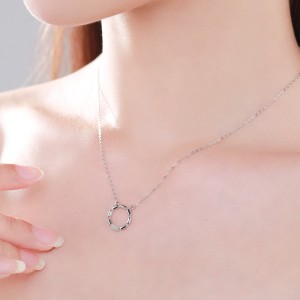 Sterling Silver Zirconia Round Necklaces 80200164 Sterling Silver Zirconia Round Necklaces 80200164