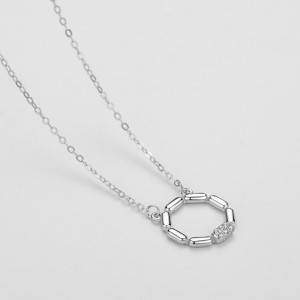 Sterling Silver Zirconia Round Necklaces 80200164 Sterling Silver Zirconia Round Necklaces 80200164