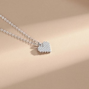 Sterling Silver Full Zirconia Heart Necklaces 80200166 Sterling Silver Full Zirconia Heart Necklaces 80200166