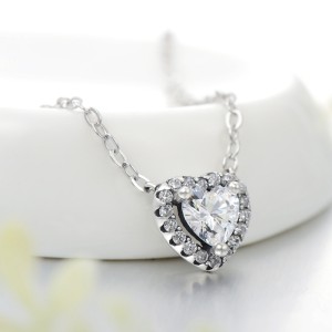 Sterling Silver Sparkle Zirconia Heart Necklaces 80200167 Sterling Silver Sparkle Zirconia Heart Necklaces 80200167