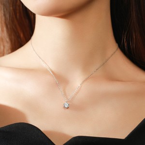 Sterling Silver Sparkle Round Zirconia Necklaces 80200168 Sterling Silver Sparkle Round Zirconia Necklaces 80200168