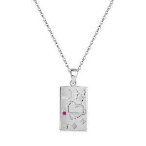 925 Sterling Silver Heart Star Moon Pendant Necklaces 80200181 925 Sterling Silver Heart Star Moon Pendant Necklaces 80200181