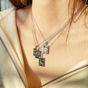 925 Sterling Silver Heart Star Moon Pendant Necklaces 80200181 925 Sterling Silver Heart Star Moon Pendant Necklaces 80200181