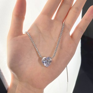 925 Sterling Silver Full CZ Love Heart Necklaces 80200187 925 Sterling Silver Full CZ Love Heart Necklaces 80200187