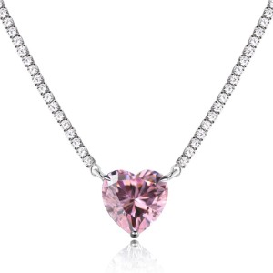 925 Sterling Silver Full CZ Love Heart Necklaces 80200187 925 Sterling Silver Full CZ Love Heart Necklaces 80200187
