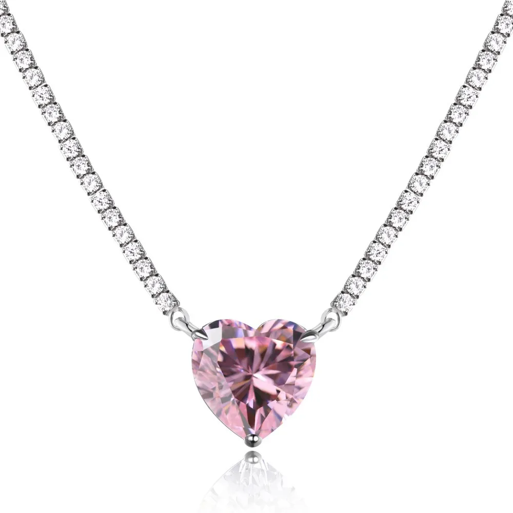925 Sterling Silver Full CZ Love Heart Necklaces 80200187 925 Sterling Silver Full CZ Love Heart Necklaces 80200187