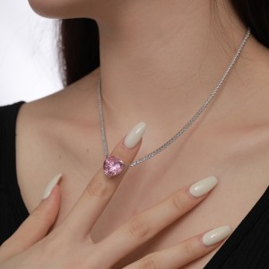 925 Sterling Silver Full CZ Love Heart Necklaces 80200187 925 Sterling Silver Full CZ Love Heart Necklaces 80200187