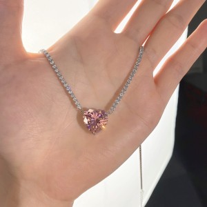925 Sterling Silver Full CZ Love Heart Necklaces 80200187 925 Sterling Silver Full CZ Love Heart Necklaces 80200187