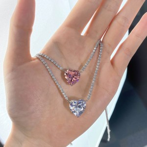 925 Sterling Silver Full CZ Love Heart Necklaces 80200187 925 Sterling Silver Full CZ Love Heart Necklaces 80200187