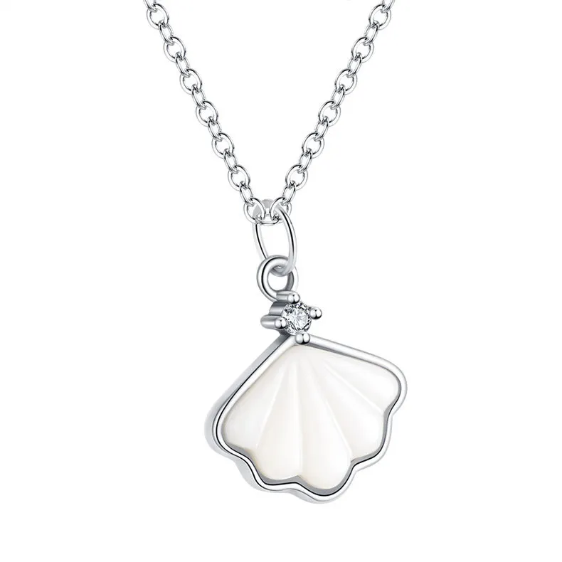 White Shell Zirconia Pendant Necklaces 80200211 White Shell Zirconia Pendant Necklaces 80200211