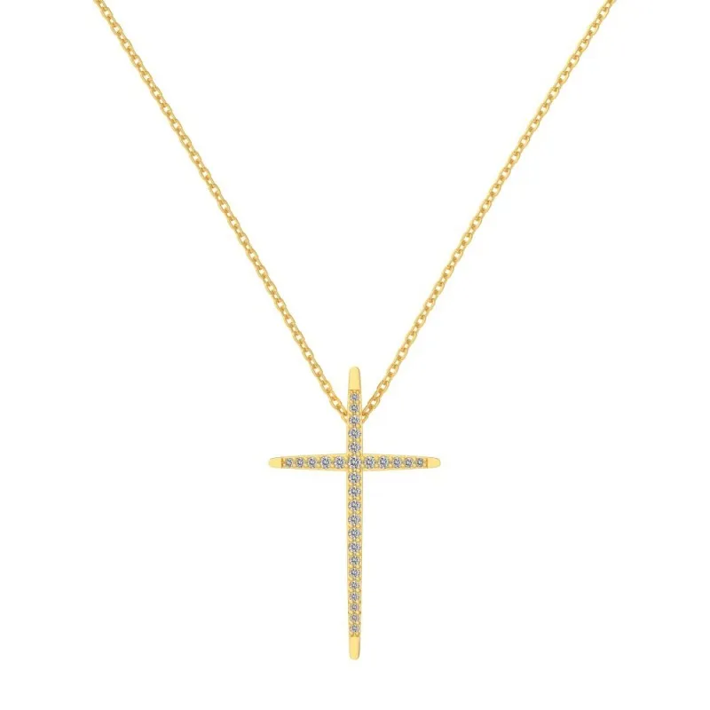 925 Sterling Silver Cross Pendant Necklace 80200225