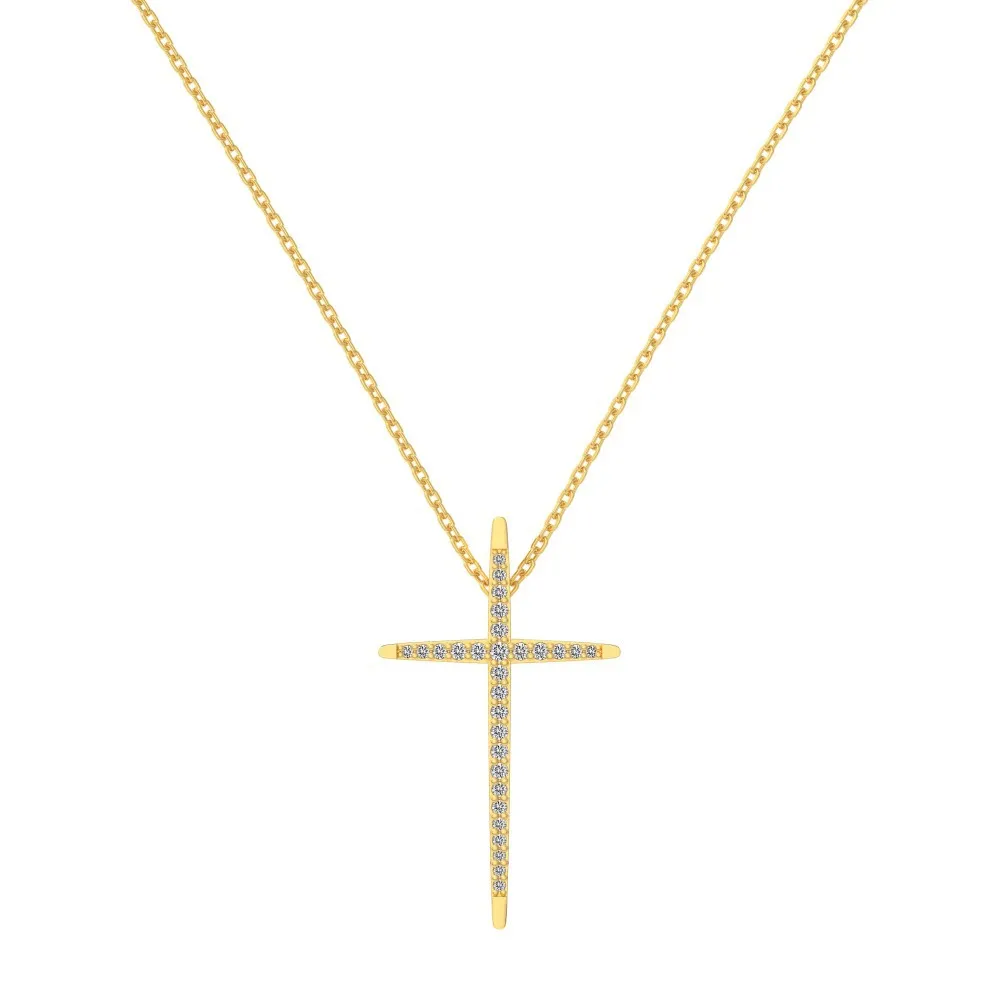 925 Sterling Silver Cross Pendant Necklace 80200225
