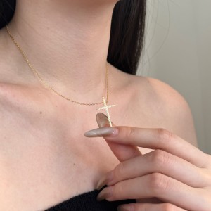 925 Sterling Silver Cross Pendant Necklace 80200225