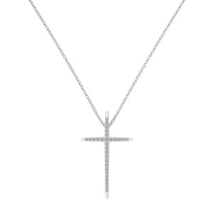925 Sterling Silver Cross Pendant Necklace 80200225