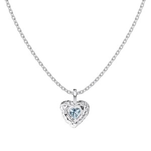 925 Sterling Silver Zirconia Heart Necklace 80200226