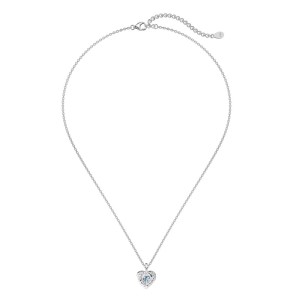 925 Sterling Silver Zirconia Heart Necklace 80200226