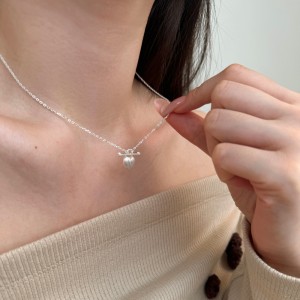 925 Sterling Silver Zirconia Heart Necklace 80200227