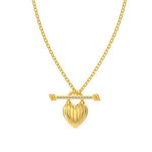 925 Sterling Silver Zirconia Heart Necklace 80200227