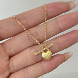 925 Sterling Silver Zirconia Heart Necklace 80200227