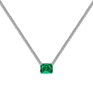 Sparkle 8A Zirconia Rectangle Pendant Tennis Party Necklace 80200232